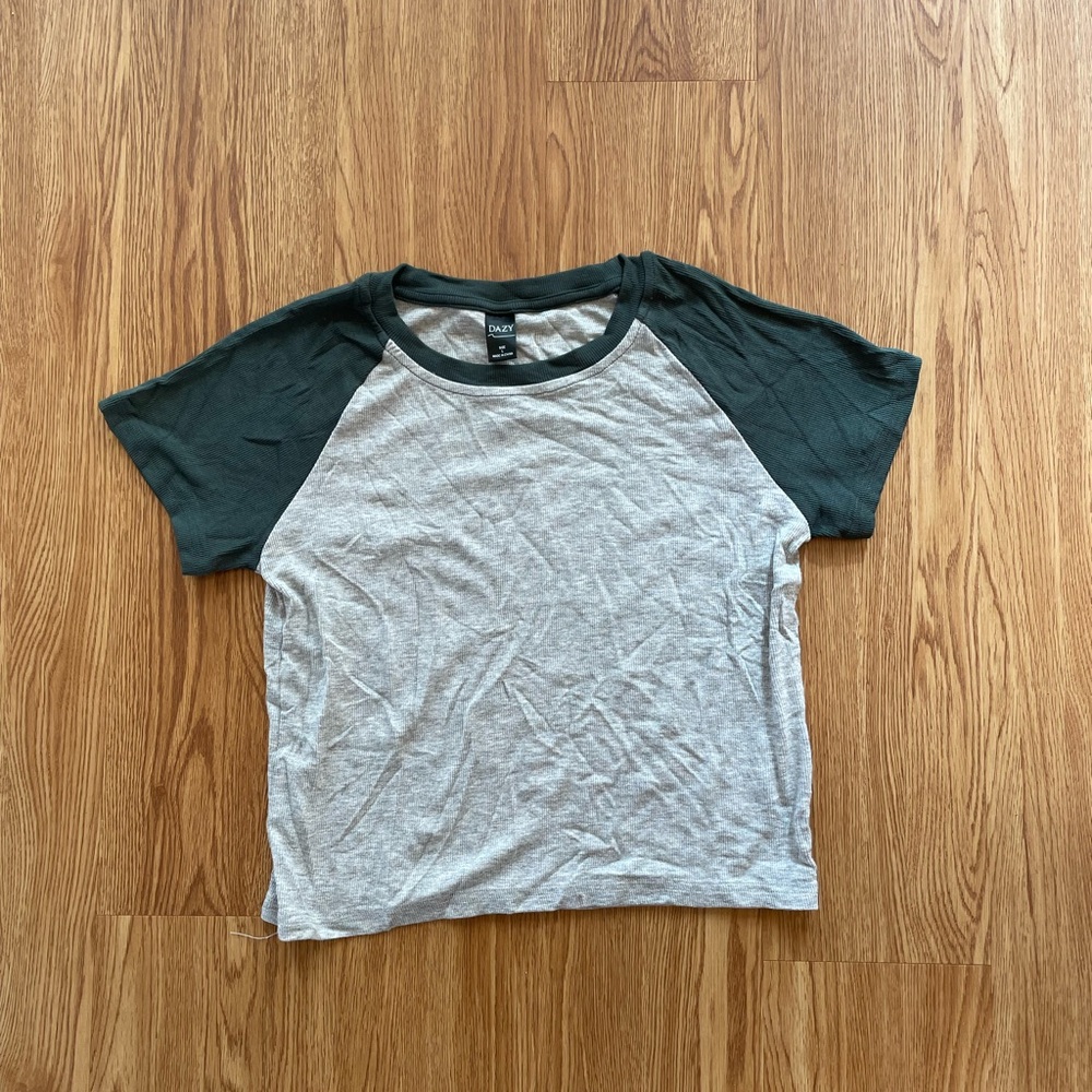 Olive Green and Gray T-Shirt